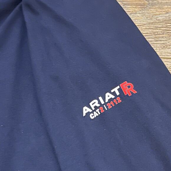 Ariat FR Shirt Mens XLT Navy Long Sleeve Work Flame Resistant CAT 2 NFPA 2112 - Picture 5 of 9